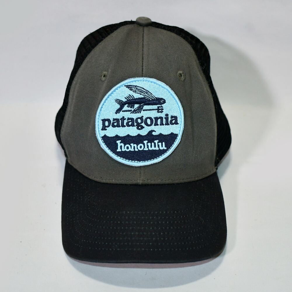 Patagonia Honolulu Flying Fish Patch Snapback Hat Gray Snap Back 0925